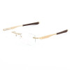 Armação de Óculos Flutuante Sem Aro Wingfold Dourado